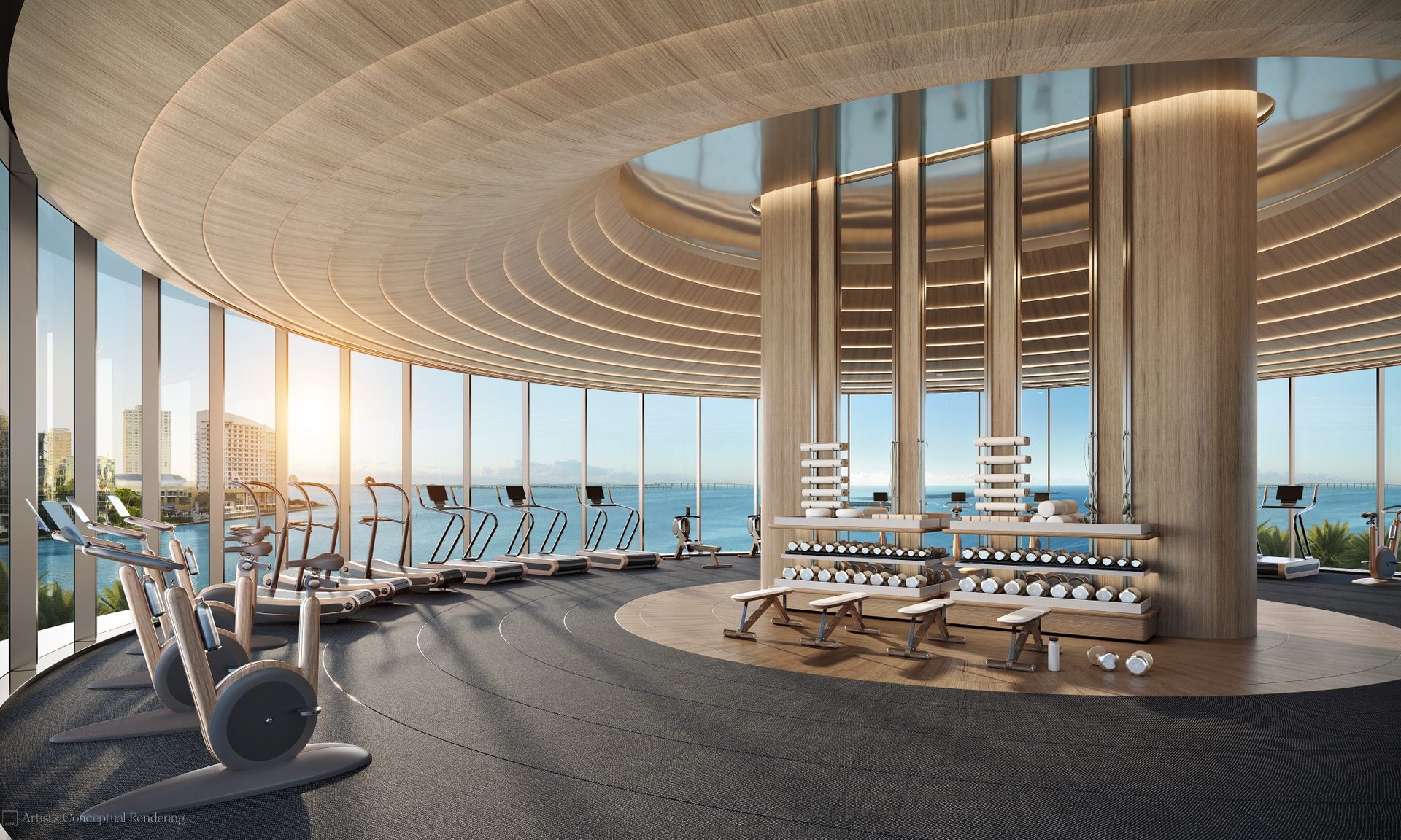 Fitness and wellness center at 619 Brickell by Nobu