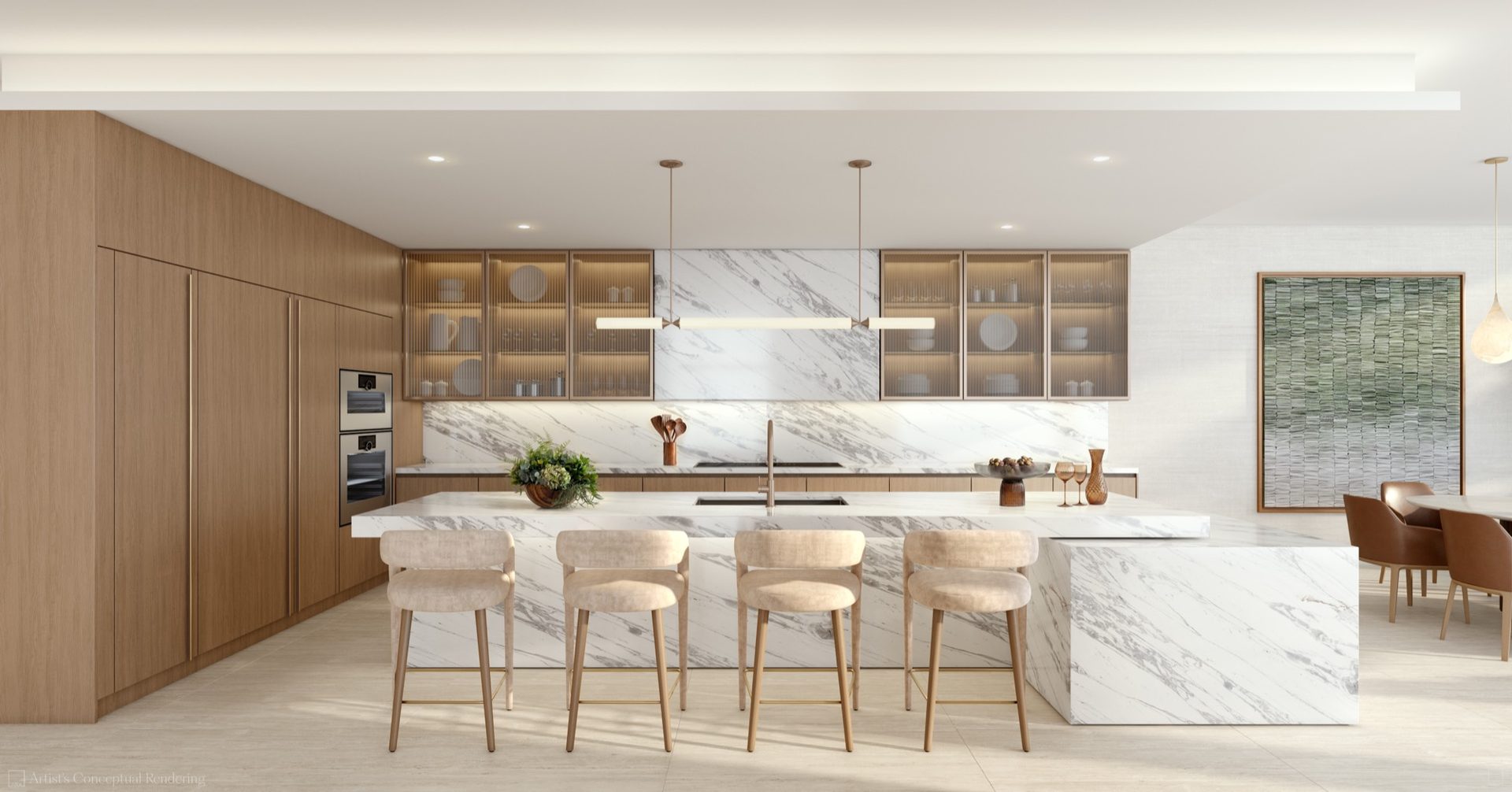 Screening room and wine room at 619 Brickell by Nobu