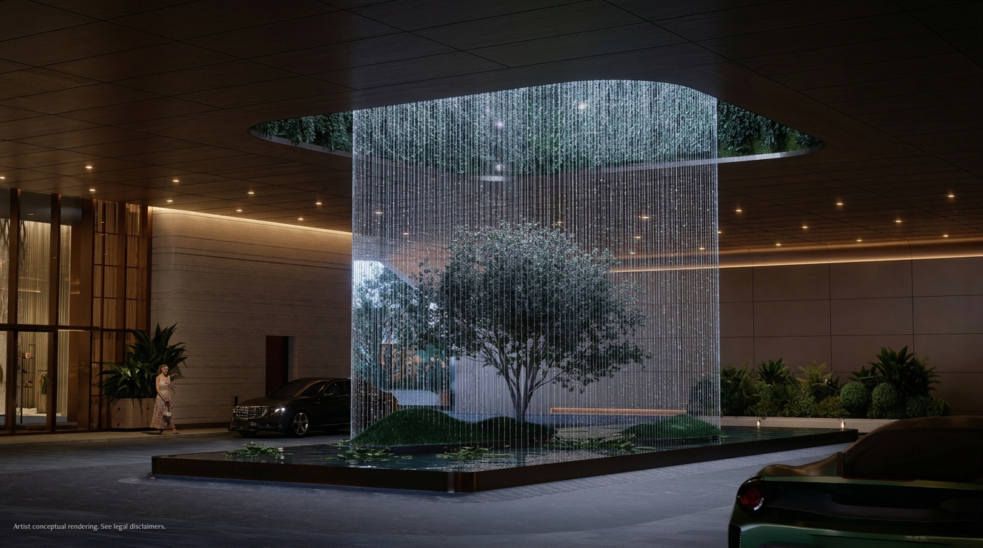 Anantara Residences Miami motor court rendering