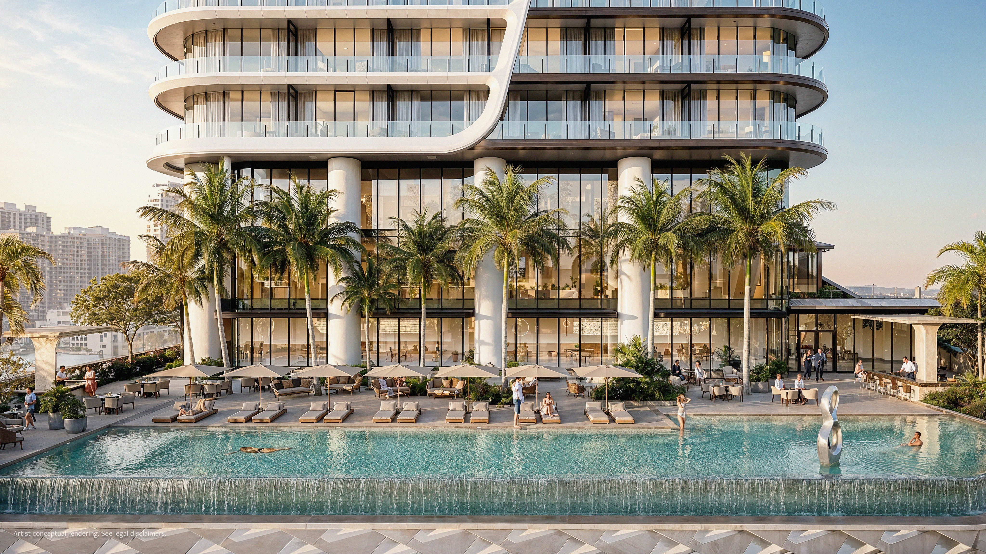 Anantara Residences Miami pool deck rendering