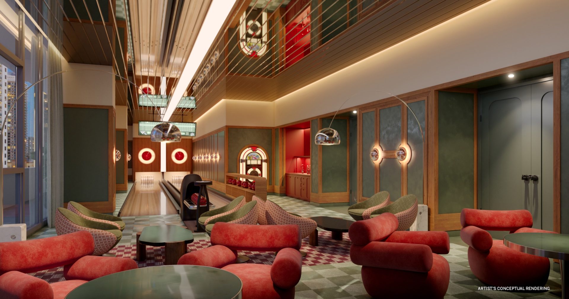 Bowling alley at The Standard Residences