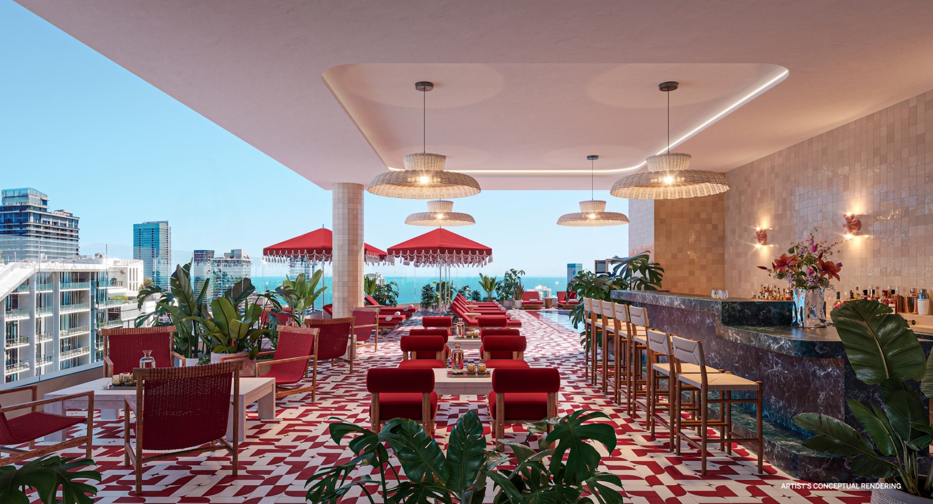 Club lounge at The Standard Residences Brickell