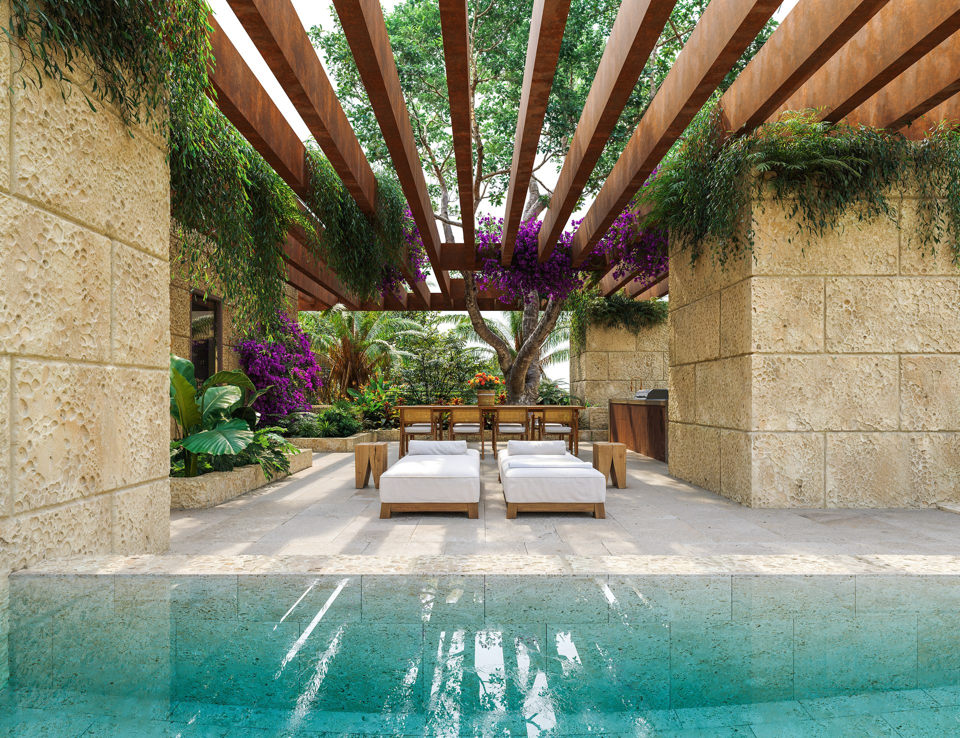 Ziggurat penthouse pool